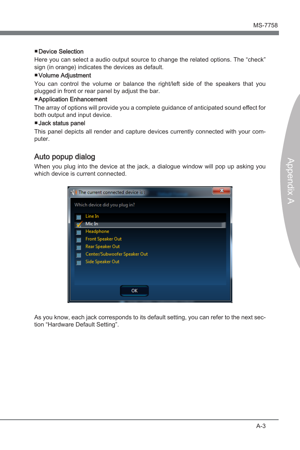 Append x a, Auto popup dalog | MSI Z77A-G43 GAMING User Manual | Page 71 / 98