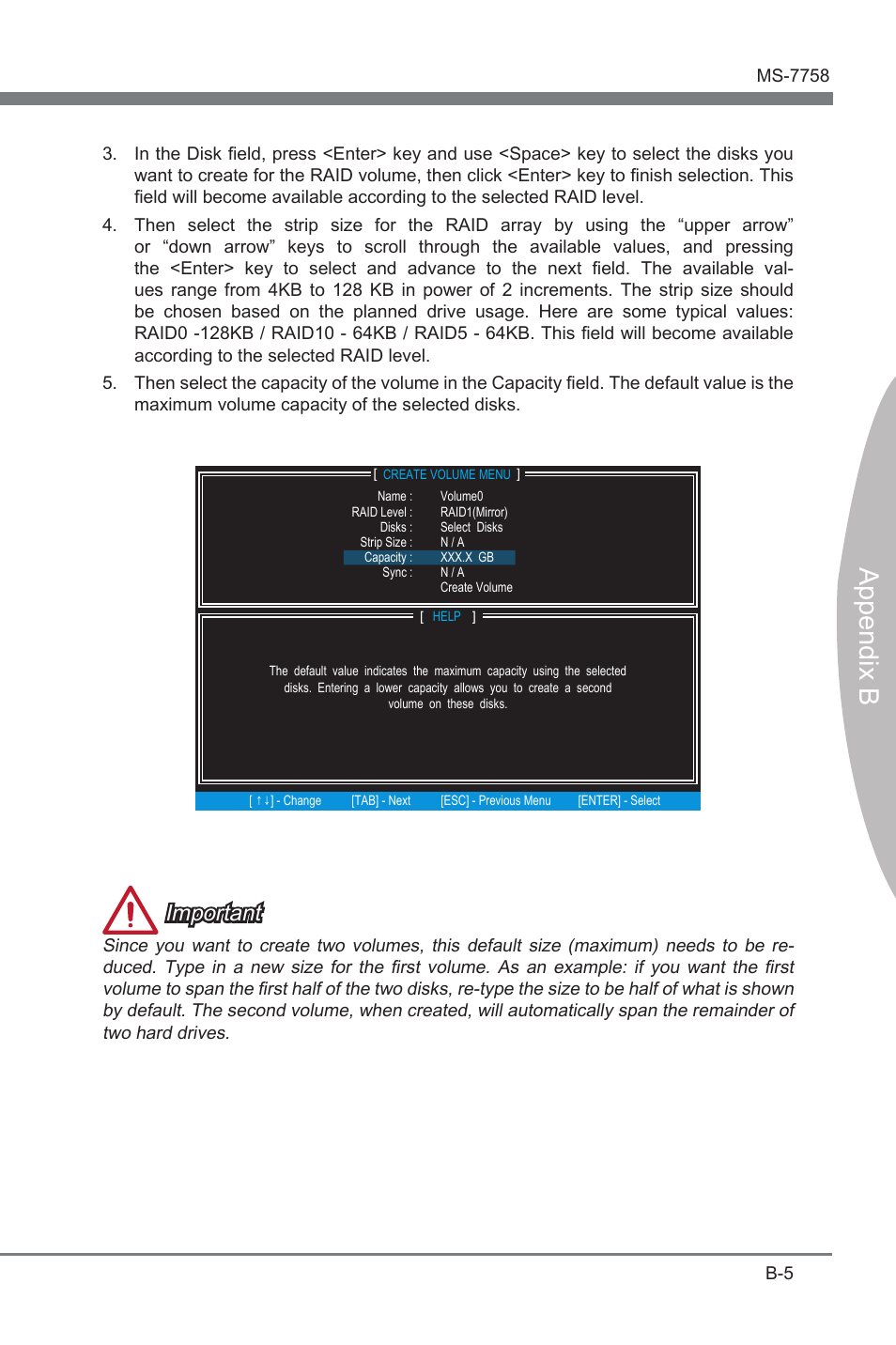 Append x b, Important | MSI Z77A-G43 GAMING User Manual | Page 79 / 98