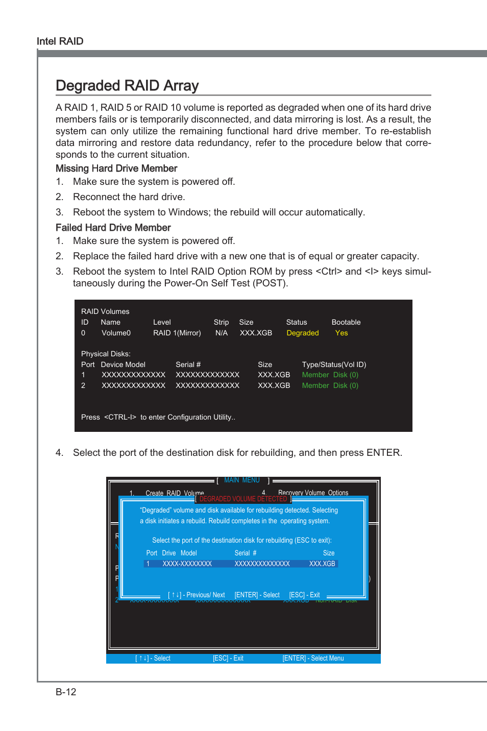 Degraded raid array | MSI Z77A-G43 GAMING User Manual | Page 86 / 98