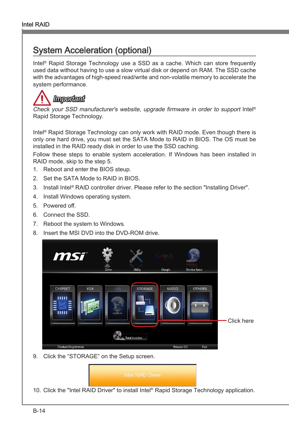 System acceleration (optional), System acceleraton (optonal), Important | MSI Z77A-G43 GAMING User Manual | Page 88 / 98