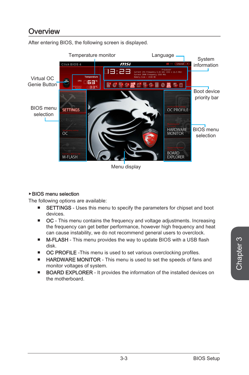 Overview -3, Chapter 3, Overview | MSI 970 GAMING User Manual | Page 59 / 90