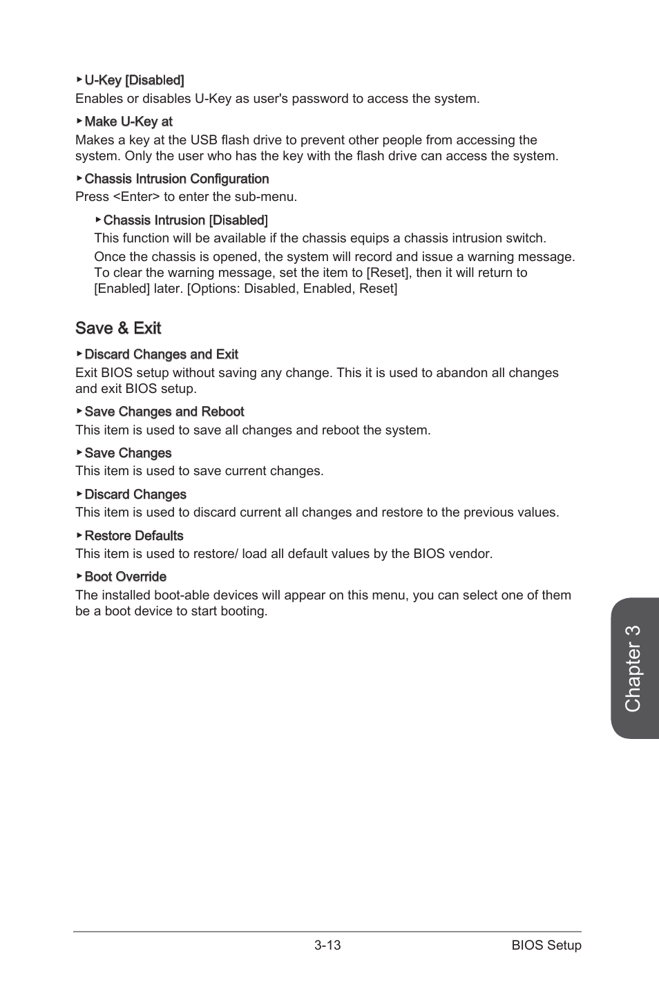 Save & exit -13, Chapter 3, Save & exit | MSI A88XM GAMING User Manual | Page 73 / 102