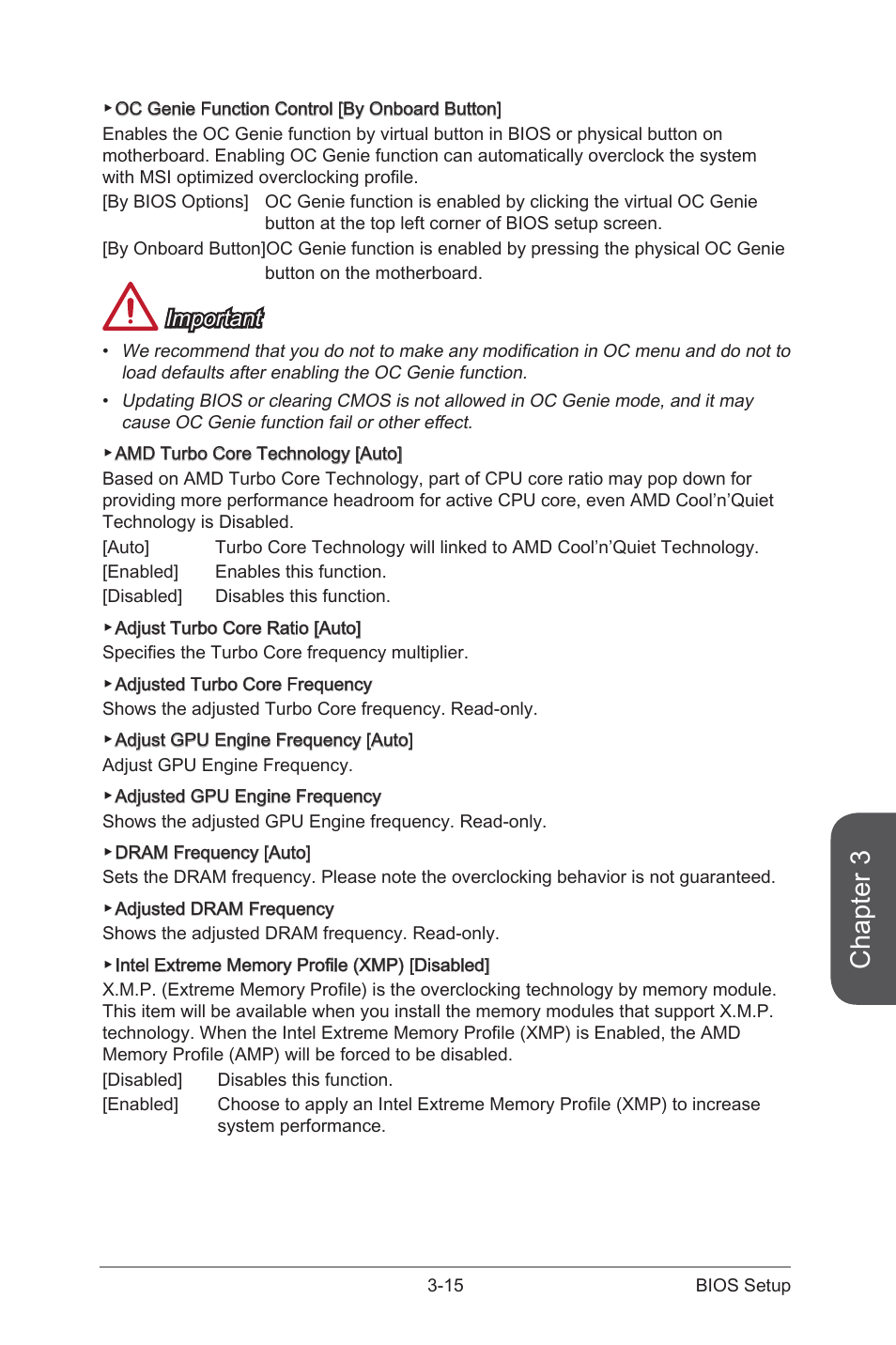 Chapter 3, Important | MSI A88XM GAMING User Manual | Page 75 / 102
