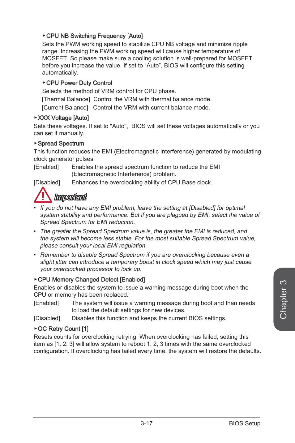 Chapter 3, Important | MSI A88XM GAMING User Manual | Page 77 / 102