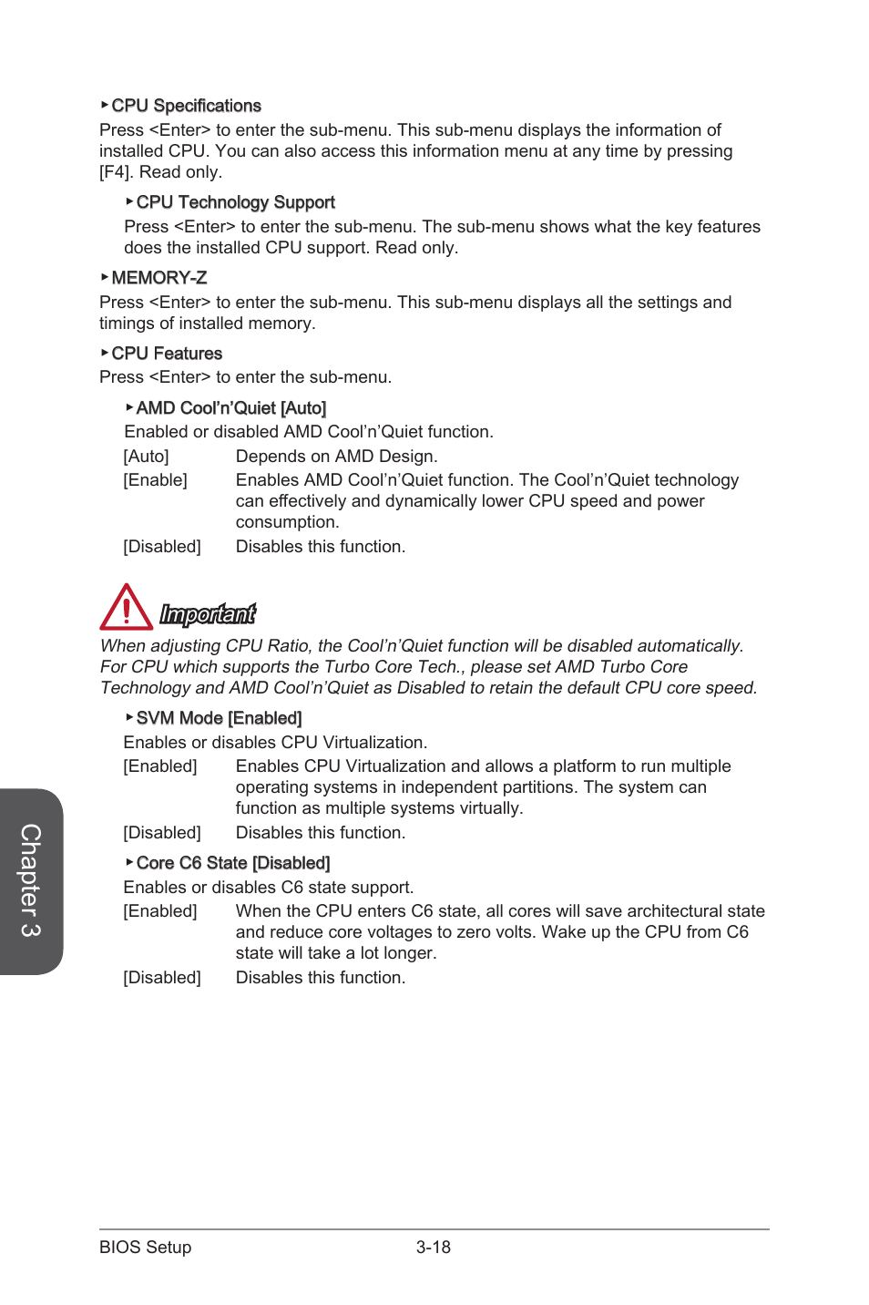 Chapter 3, Important | MSI A88XM GAMING User Manual | Page 78 / 102