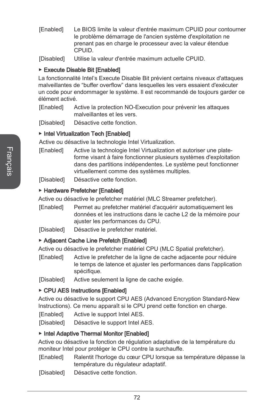 Français | MSI H81M ECO Manual User Manual | Page 72 / 164