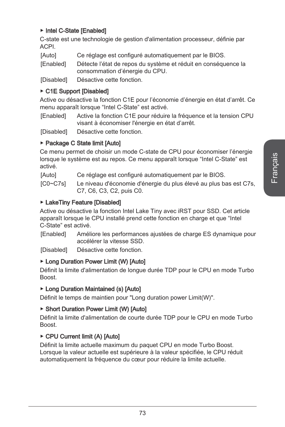 Français | MSI H81M ECO Manual User Manual | Page 73 / 164