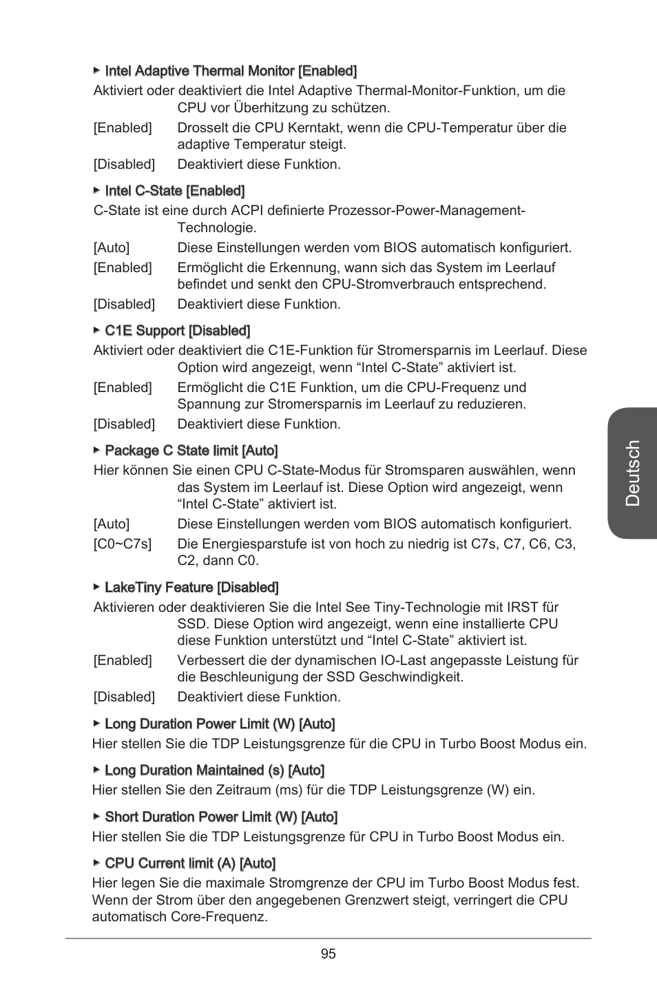 Deutsch | MSI H81M ECO Manual User Manual | Page 95 / 164