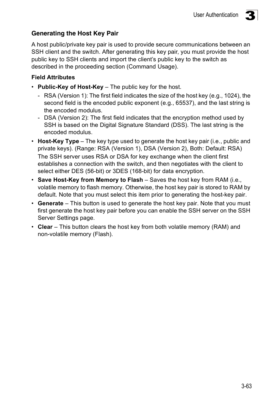 Generating the host key pair | Accton Technology ES3526XA User Manual | Page 107 / 512