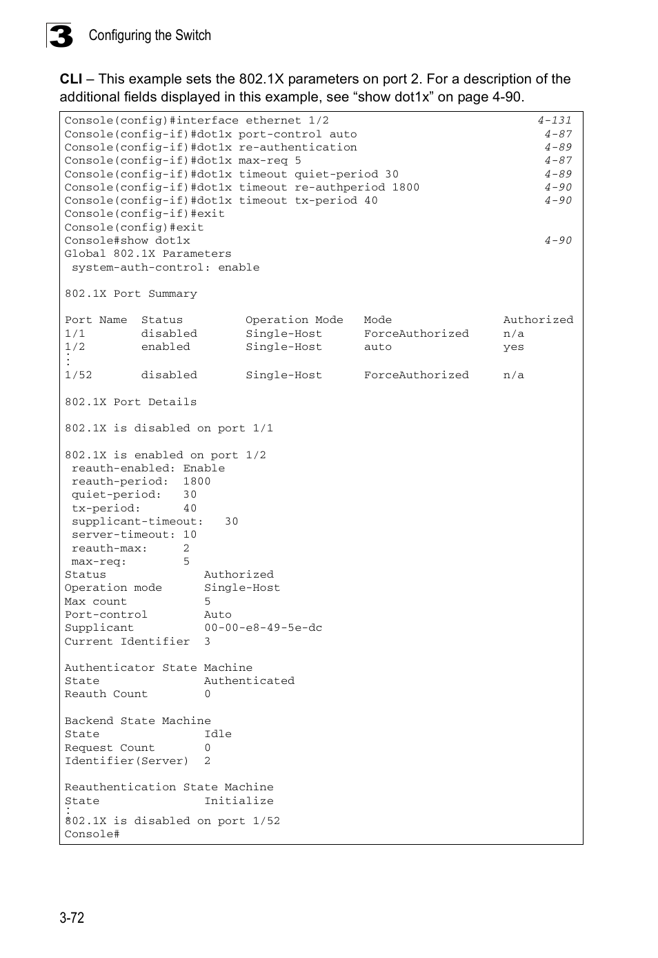 Configuring the switch 3-72 | Accton Technology ES3526XA User Manual | Page 116 / 512