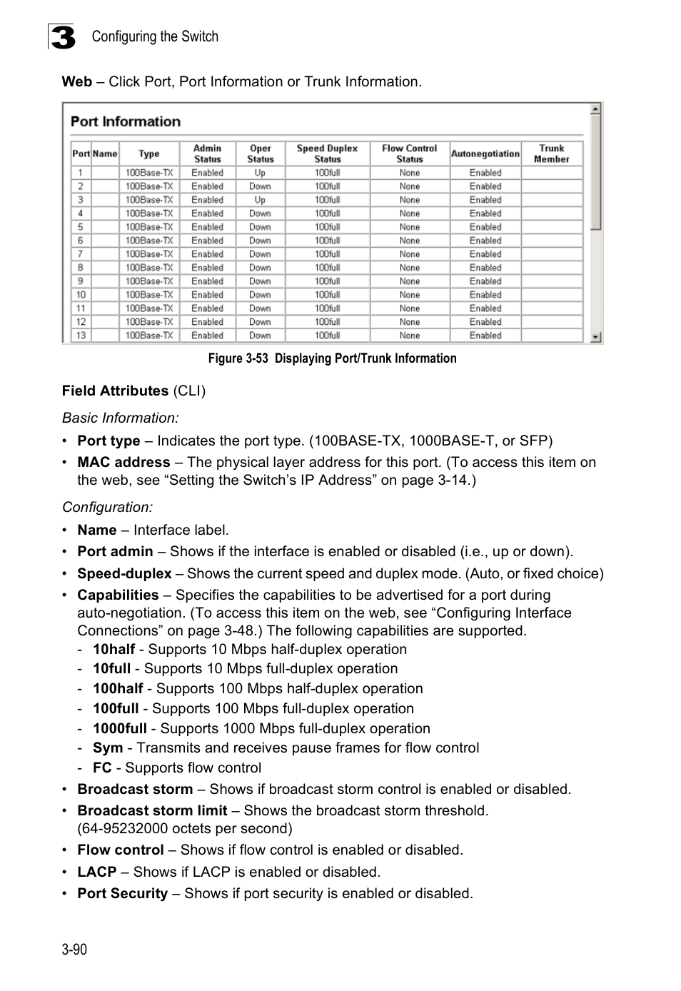 Figure 3-53, Displaying port/trunk information | Accton Technology ES3526XA User Manual | Page 134 / 512