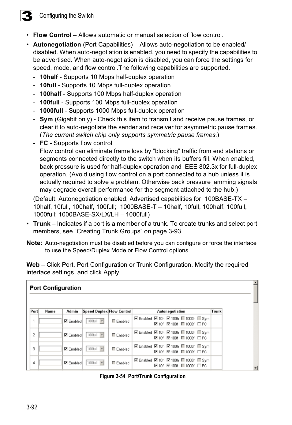 Figure 3-54, Port/trunk configuration | Accton Technology ES3526XA User Manual | Page 136 / 512