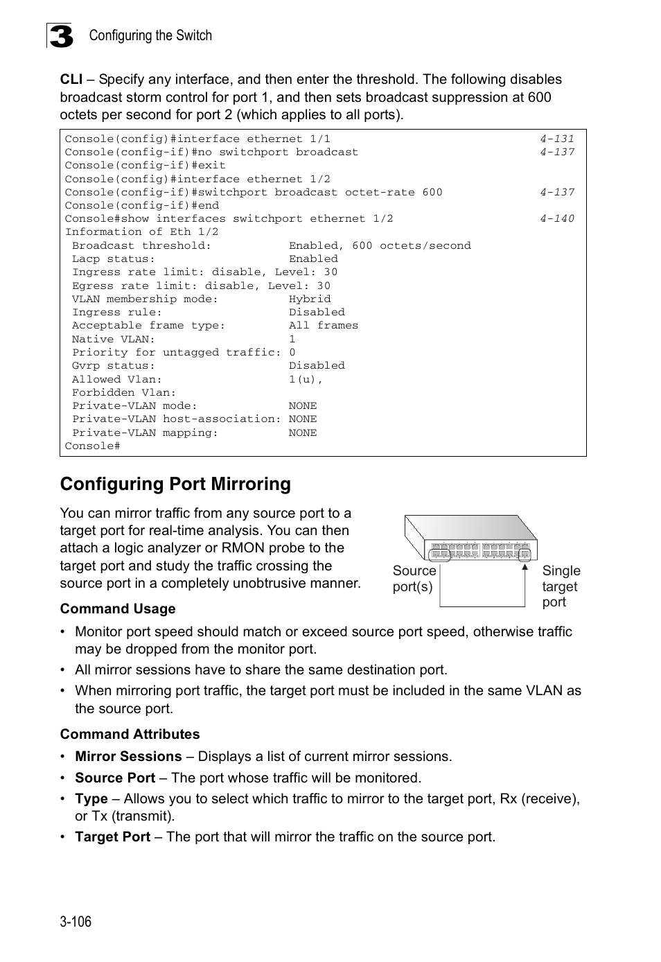 Configuring port mirroring | Accton Technology ES3526XA User Manual | Page 150 / 512