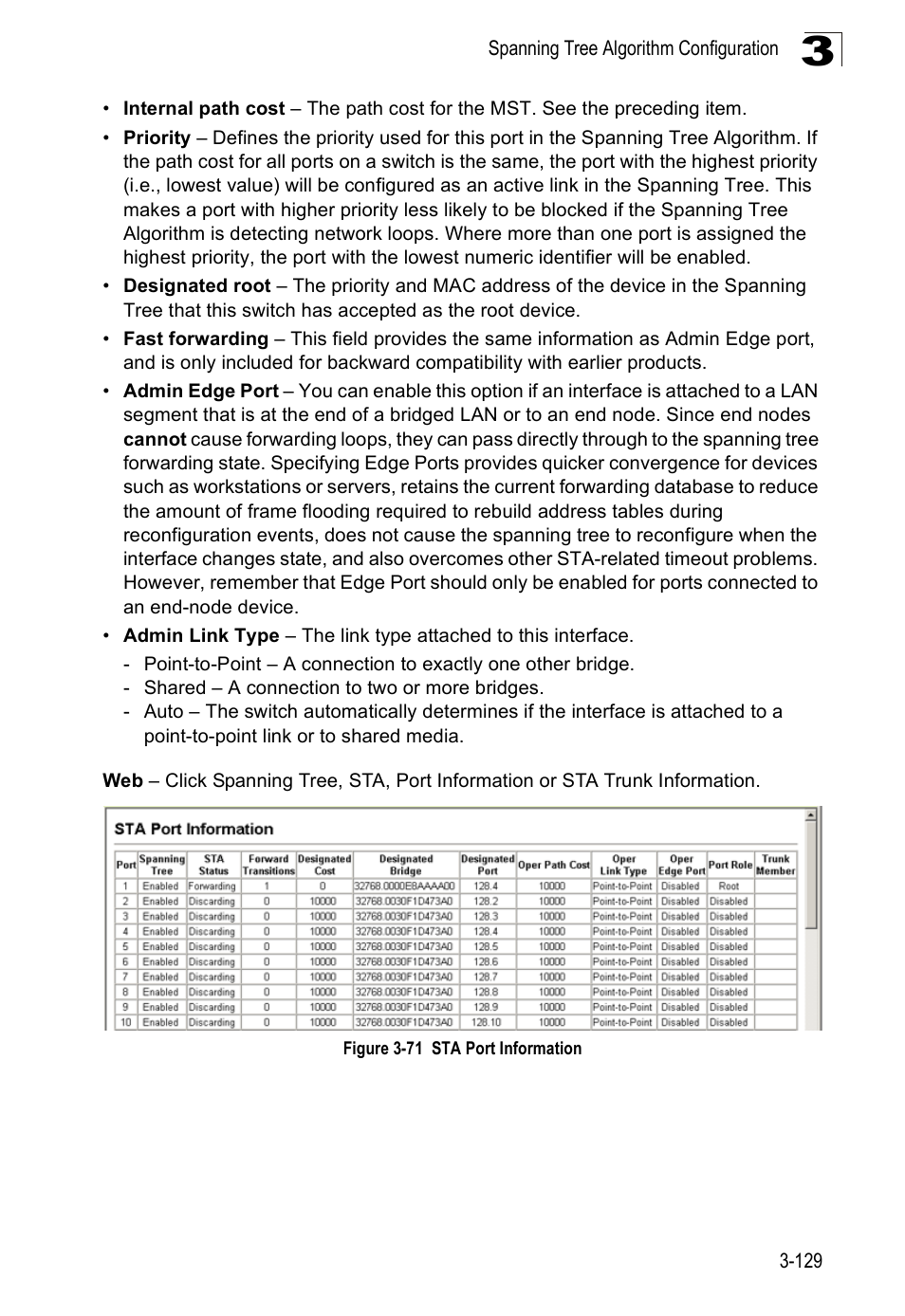 Figure 3-71, Sta port information | Accton Technology ES3526XA User Manual | Page 173 / 512