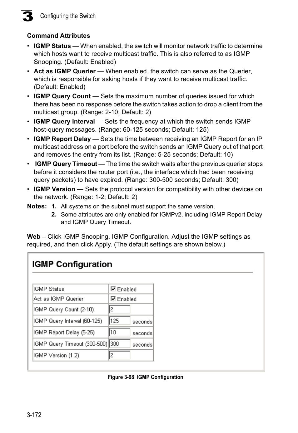 Figure 3-98 igmp configuration | Accton Technology ES3526XA User Manual | Page 216 / 512