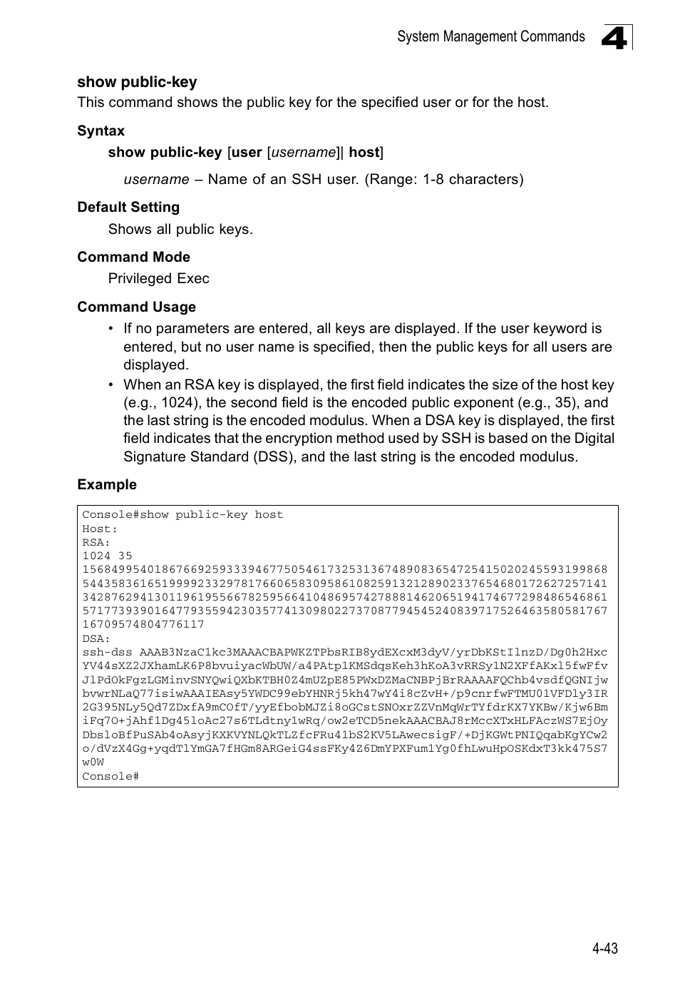 Show public-key | Accton Technology ES3526XA User Manual | Page 285 / 512