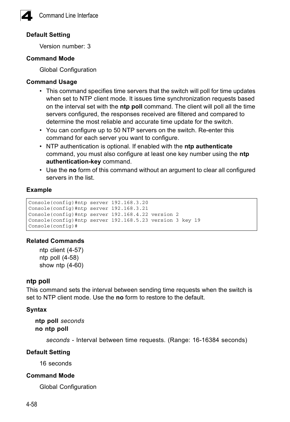 Ntp poll | Accton Technology ES3526XA User Manual | Page 300 / 512