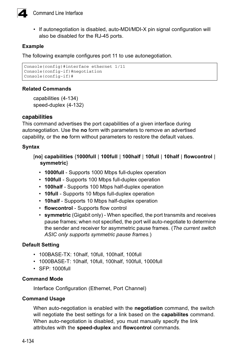 Capabilities, Capabilities 4-134 | Accton Technology ES3526XA User Manual | Page 376 / 512