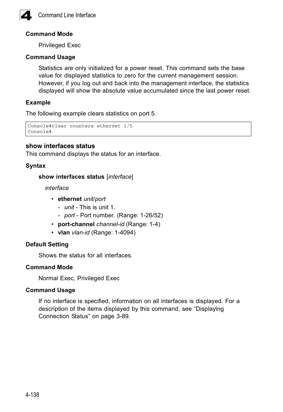 Show interfaces status | Accton Technology ES3526XA User Manual | Page 380 / 512