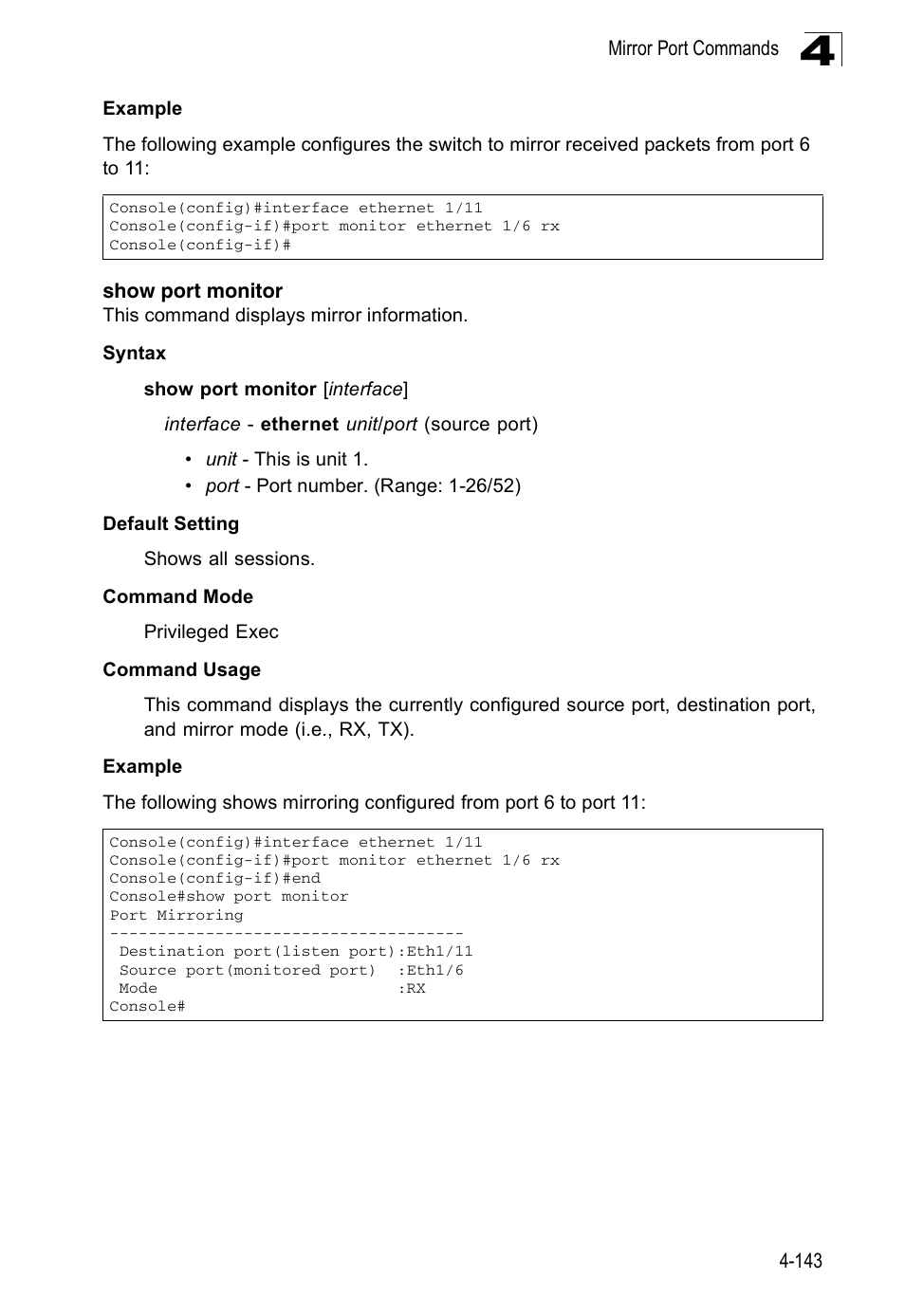 Show port monitor | Accton Technology ES3526XA User Manual | Page 385 / 512