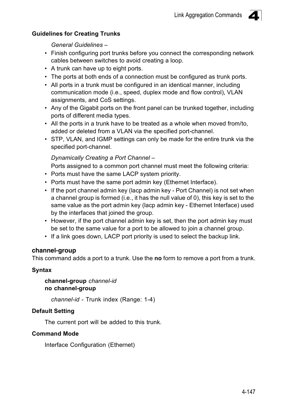 Channel-group | Accton Technology ES3526XA User Manual | Page 389 / 512