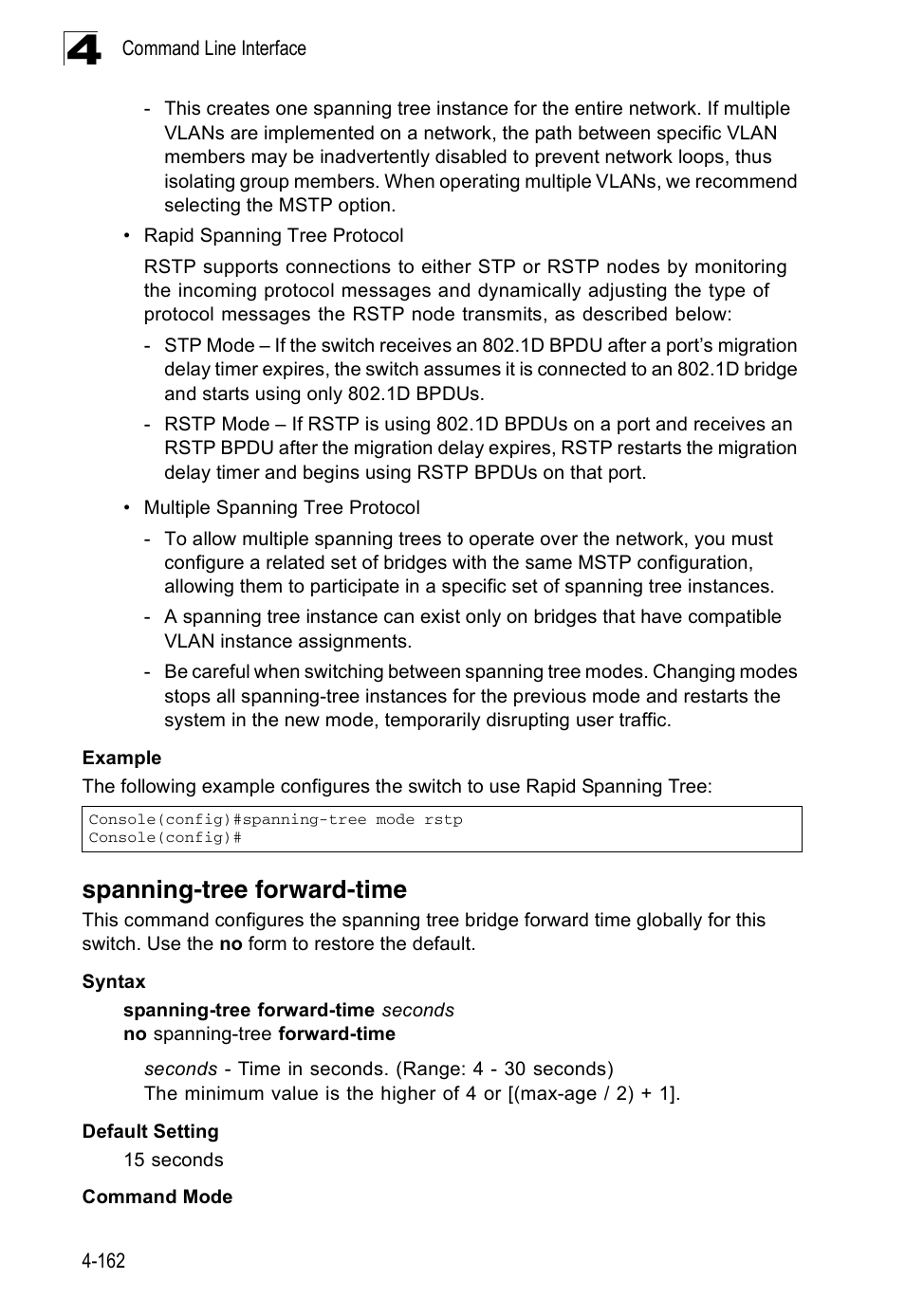 Spanning-tree forward-time | Accton Technology ES3526XA User Manual | Page 404 / 512