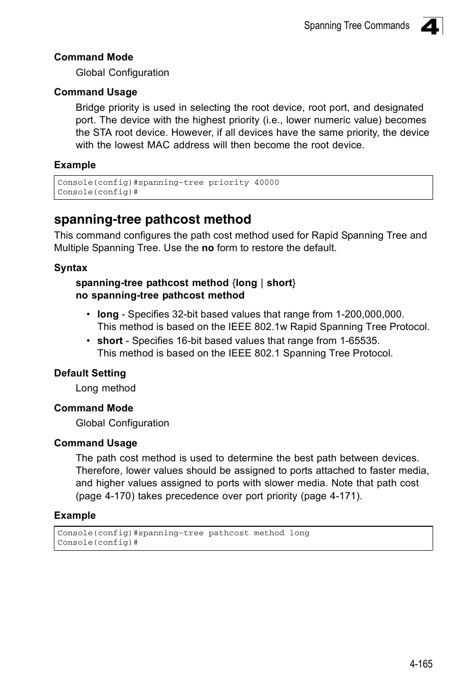 Spanning-tree pathcost method | Accton Technology ES3526XA User Manual | Page 407 / 512