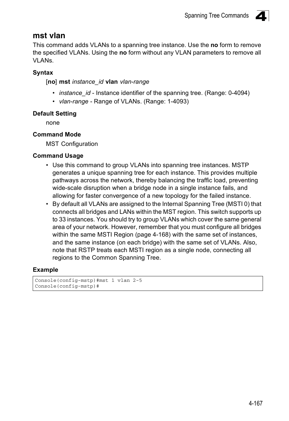 Mst vlan | Accton Technology ES3526XA User Manual | Page 409 / 512