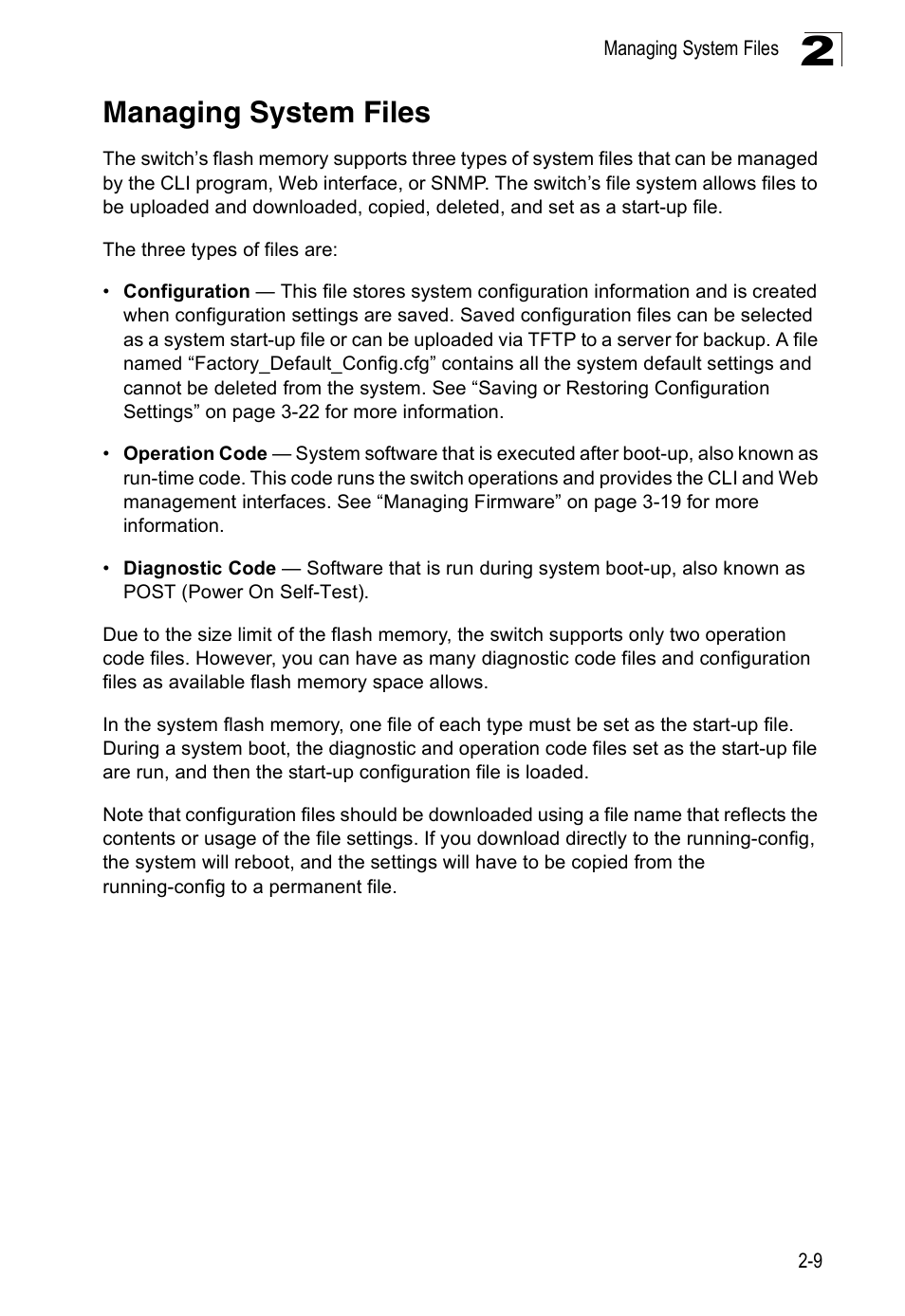 Managing system files | Accton Technology ES3526XA User Manual | Page 43 / 512