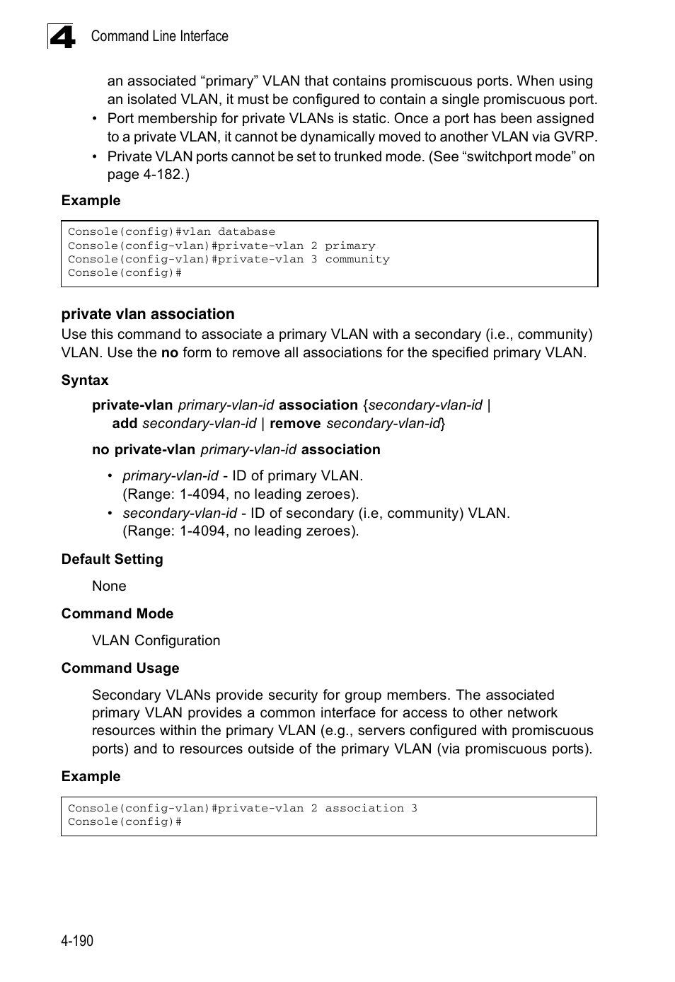 Private vlan association | Accton Technology ES3526XA User Manual | Page 432 / 512