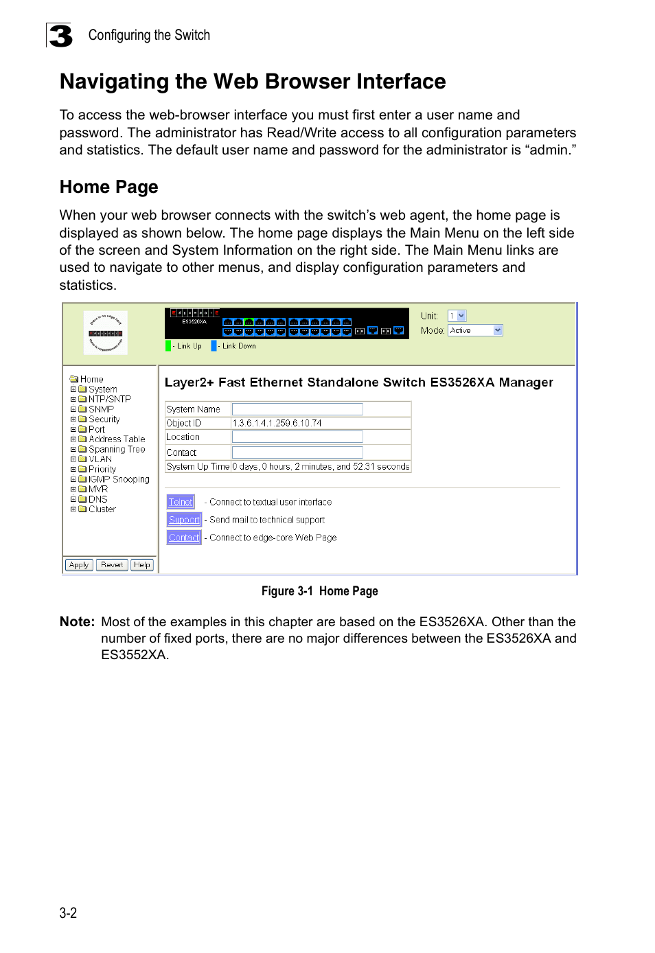 Navigating the web browser interface, Figure 3-1 | Accton Technology ES3526XA User Manual | Page 46 / 512