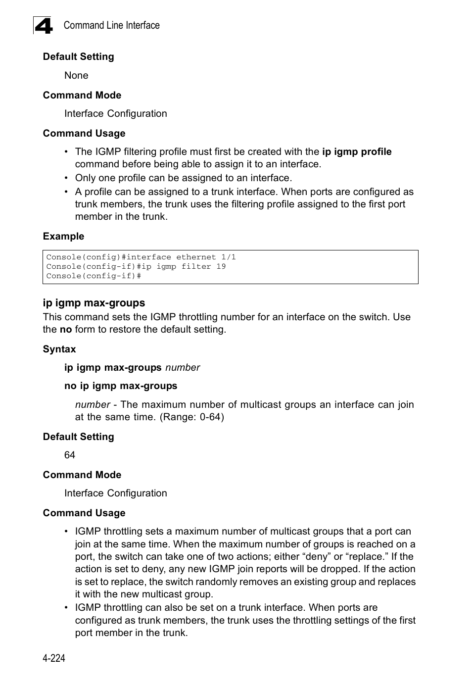 Ip igmp max-groups | Accton Technology ES3526XA User Manual | Page 466 / 512