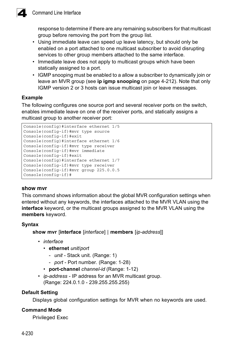 Show mvr | Accton Technology ES3526XA User Manual | Page 472 / 512