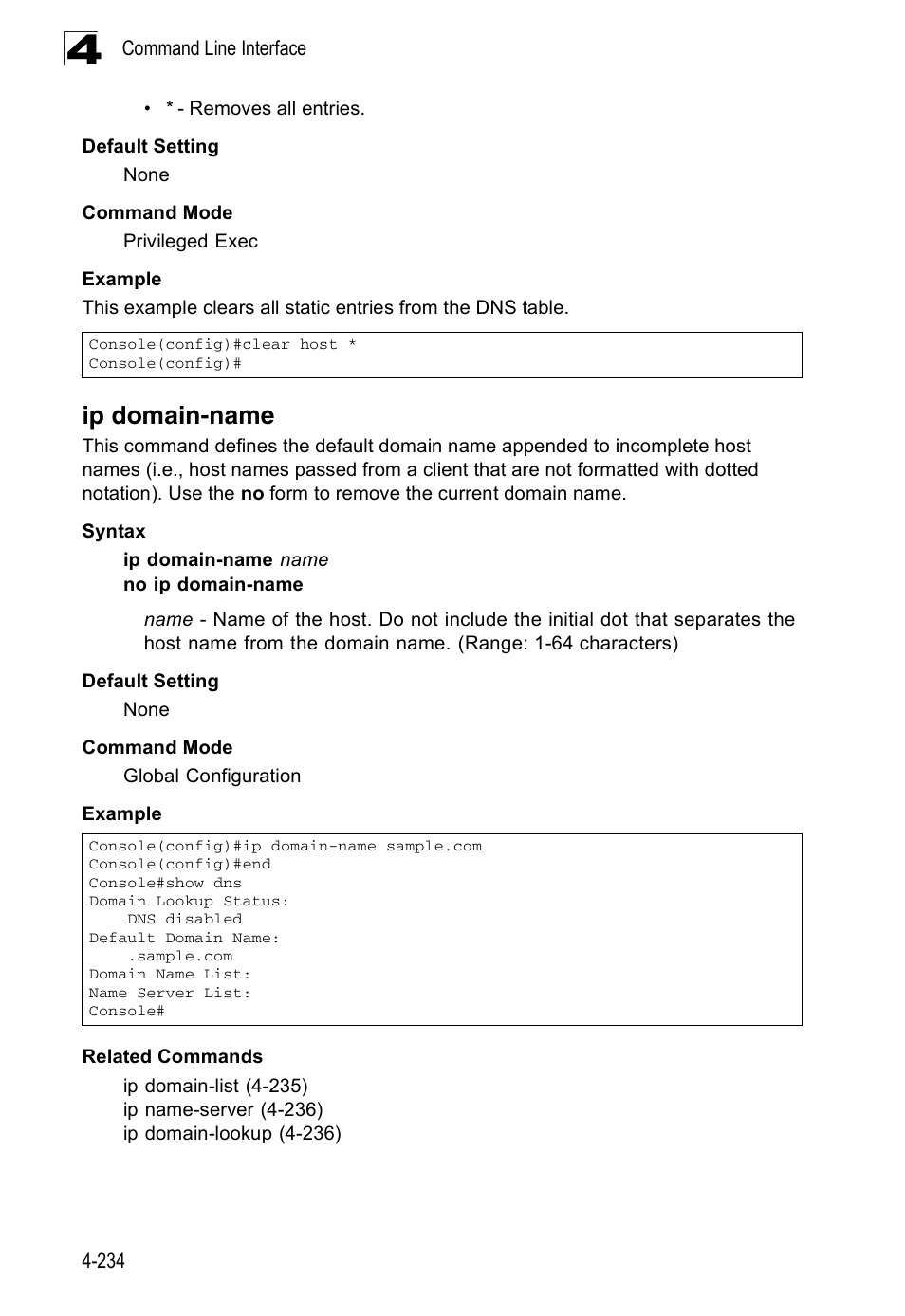 Ip domain-name | Accton Technology ES3526XA User Manual | Page 476 / 512