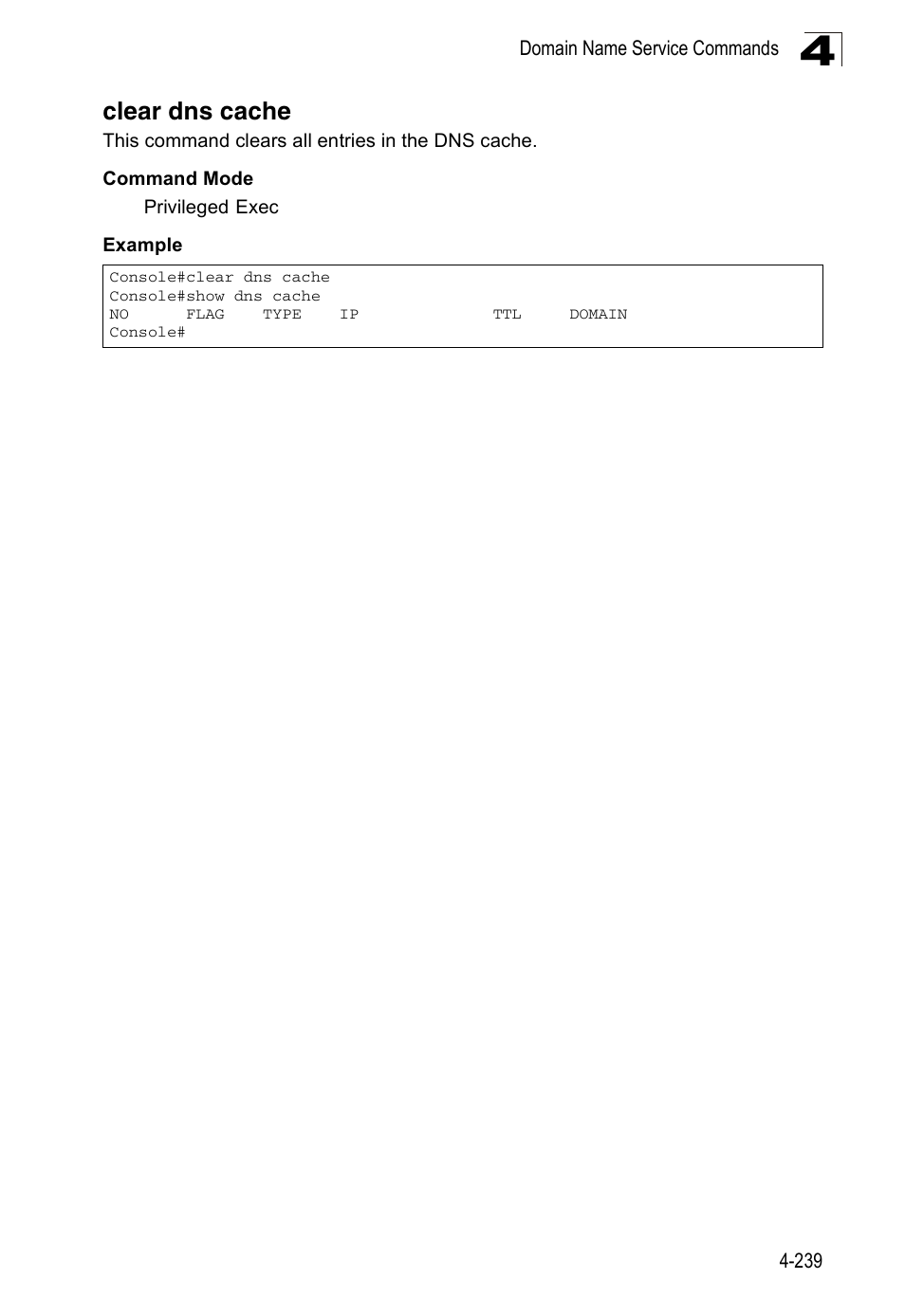 Clear dns cache | Accton Technology ES3526XA User Manual | Page 481 / 512