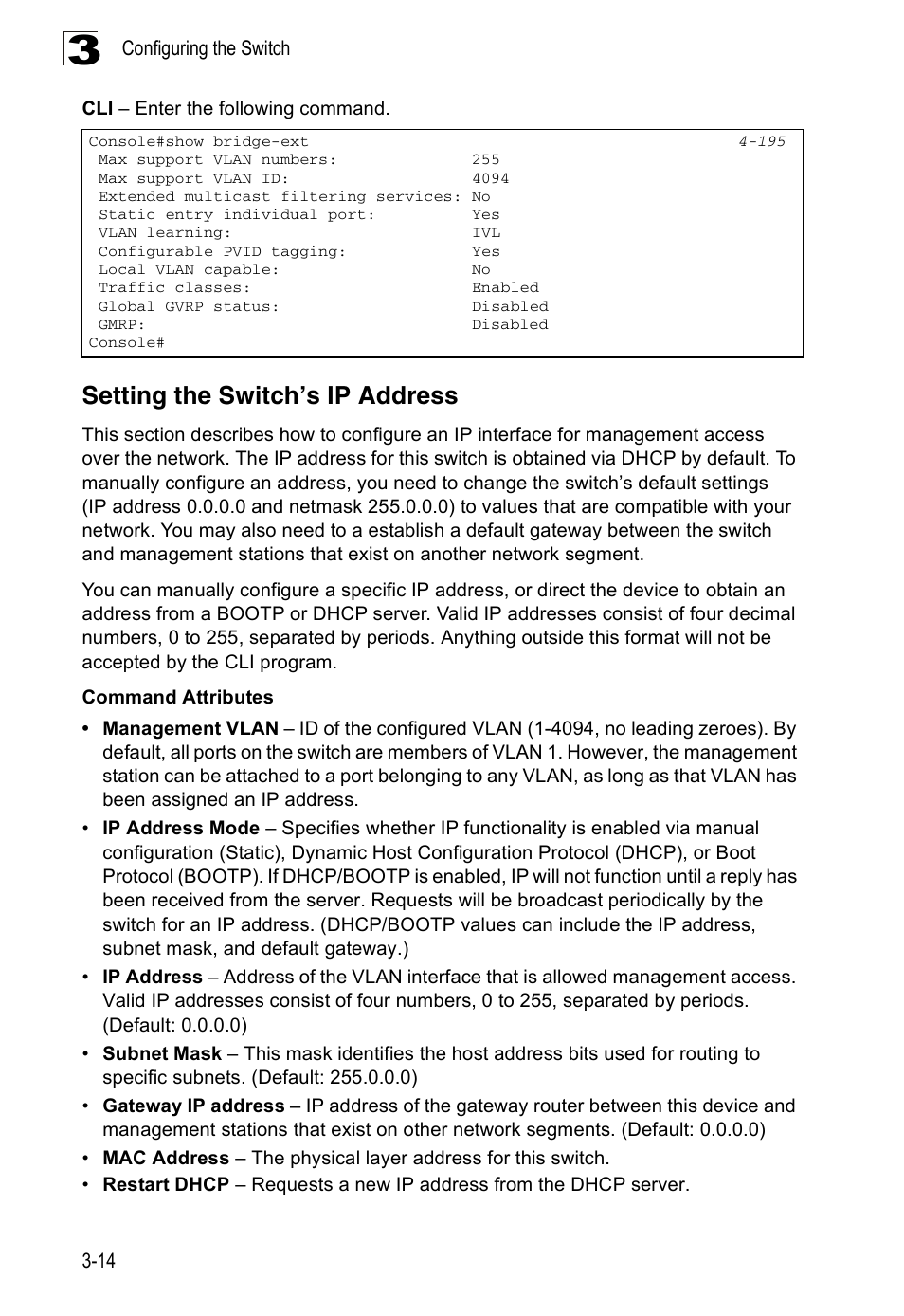 Setting the switch’s ip address | Accton Technology ES3526XA User Manual | Page 58 / 512