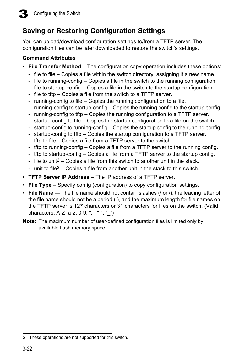 Saving or restoring configuration settings | Accton Technology ES3526XA User Manual | Page 66 / 512