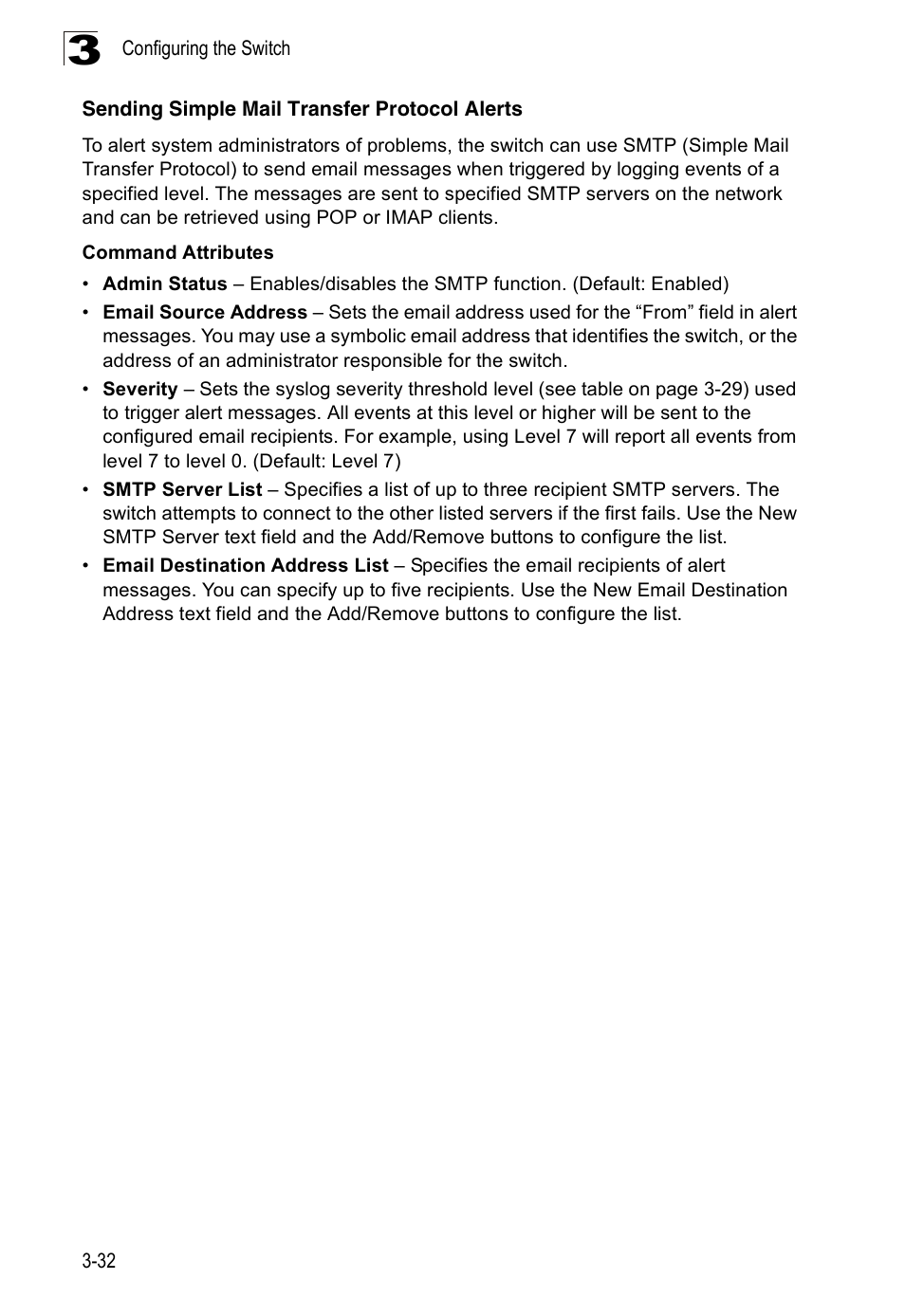 Sending simple mail transfer protocol alerts | Accton Technology ES3526XA User Manual | Page 76 / 512