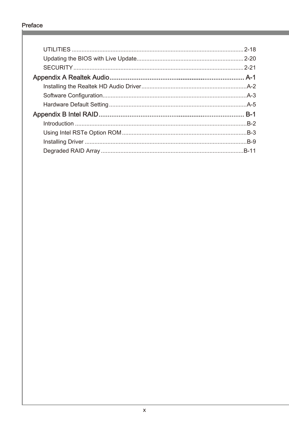 Preface | MSI X79MA-GD45 User Manual | Page 10 / 84
