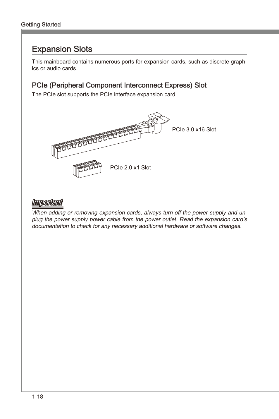Expanson slots -18, Expanson slots, Important | MSI X79MA-GD45 User Manual | Page 28 / 84