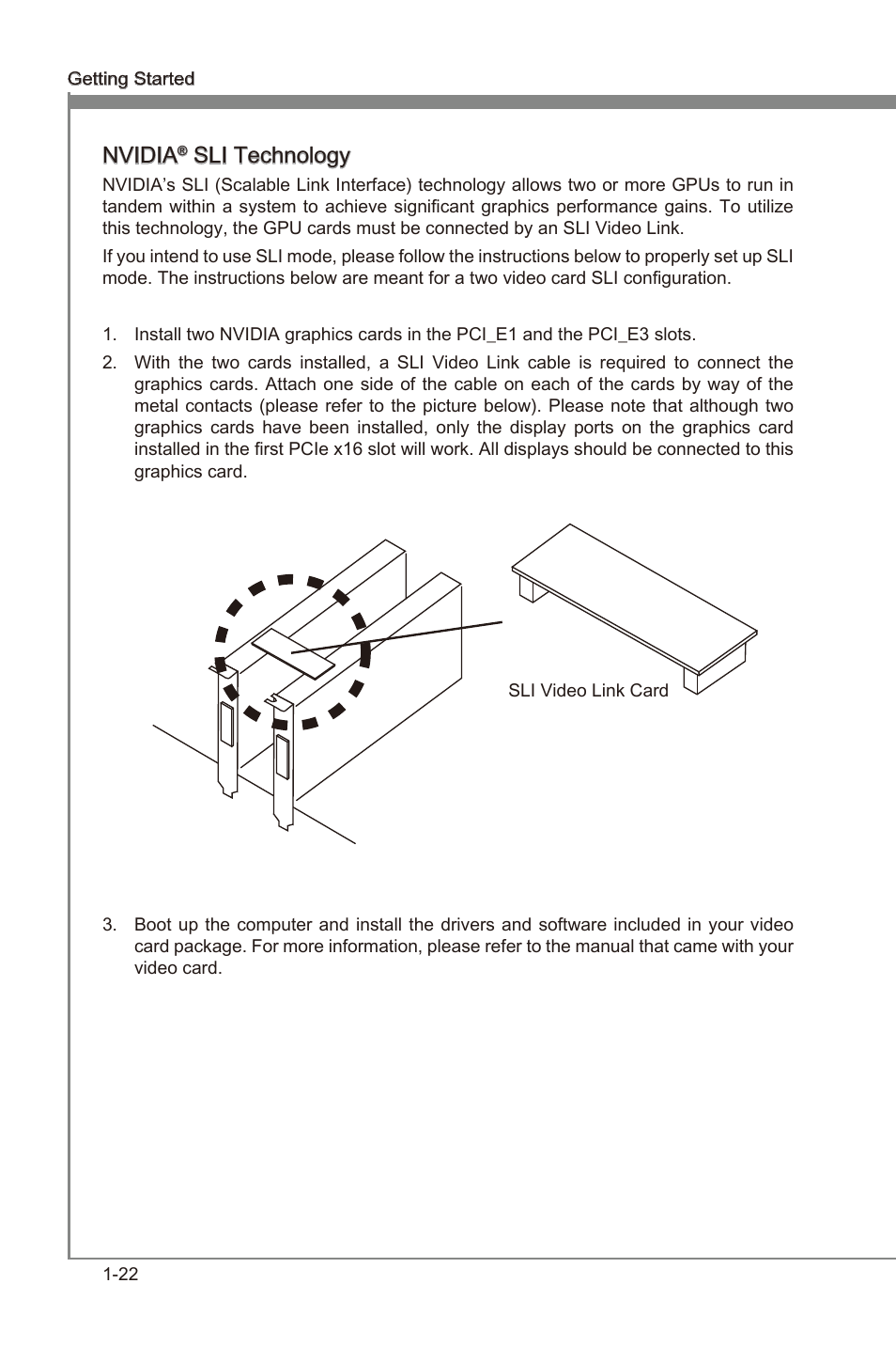 Nvidia, Sli technology | MSI X79MA-GD45 User Manual | Page 32 / 84