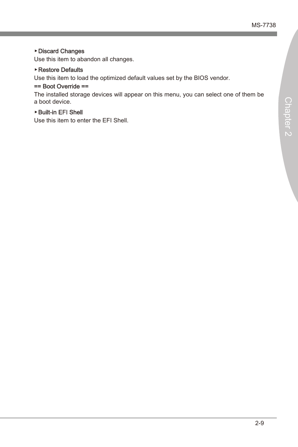 Chapter 2 | MSI X79MA-GD45 User Manual | Page 53 / 84