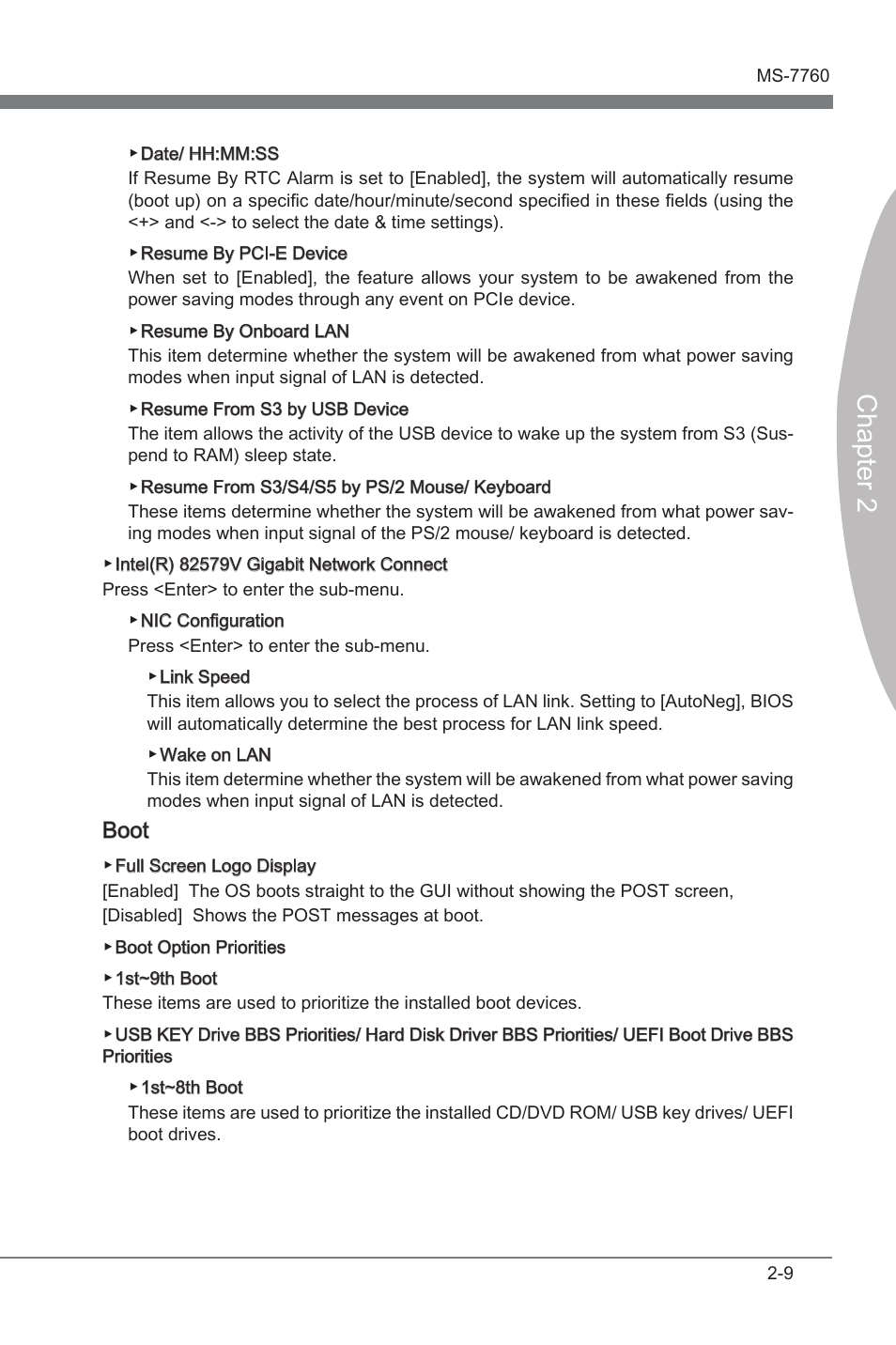 Chapter 2, Boot | MSI X79A-GD45 PLUS Manual User Manual | Page 61 / 96