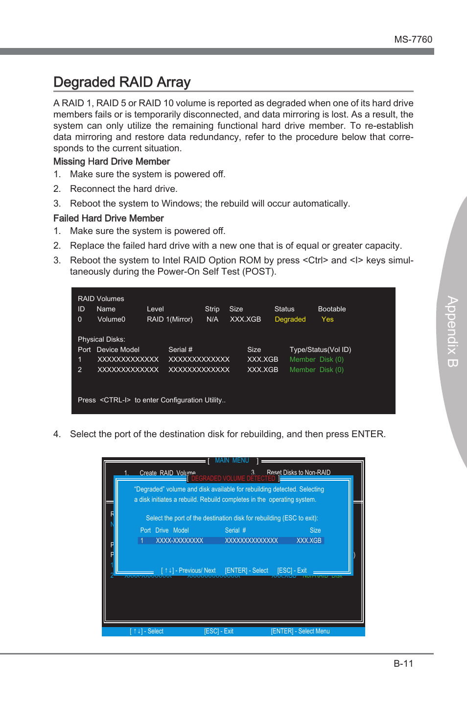 Append x b degraded raid array | MSI X79A-GD45 PLUS Manual User Manual | Page 93 / 96