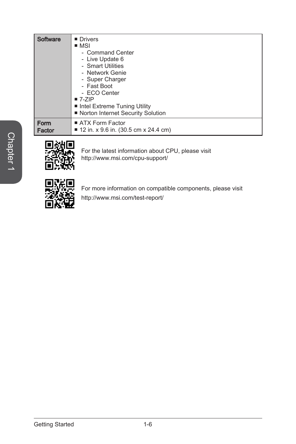 Chapter 1 | MSI Z97-G55 SLI Manual User Manual | Page 20 / 104