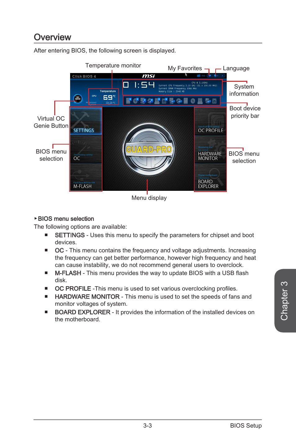Overview -3, Chapter 3, Overview | MSI Z97-G55 SLI Manual User Manual | Page 59 / 104