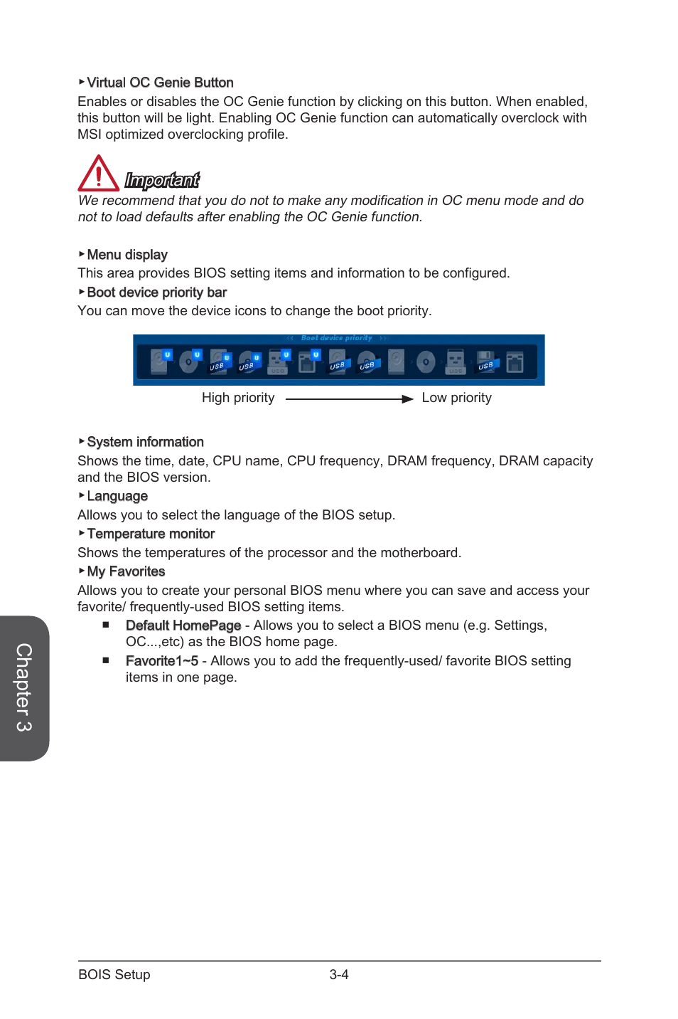 Chapter 3, Important | MSI Z97-G55 SLI Manual User Manual | Page 60 / 104