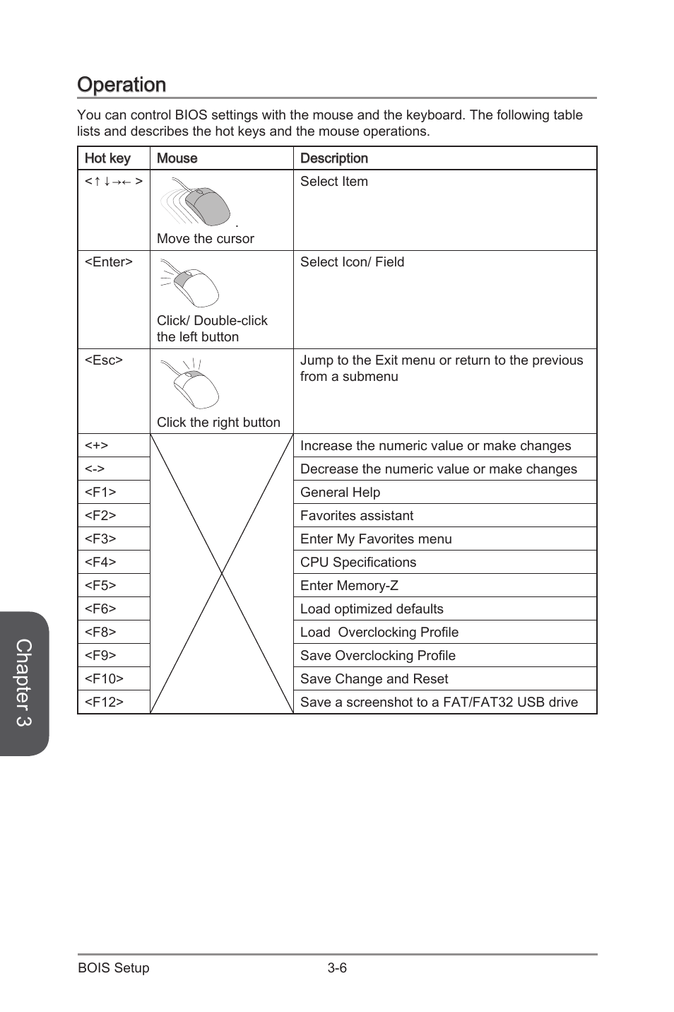 Operation -6, Chapter 3, Operation | MSI Z97-G55 SLI Manual User Manual | Page 62 / 104