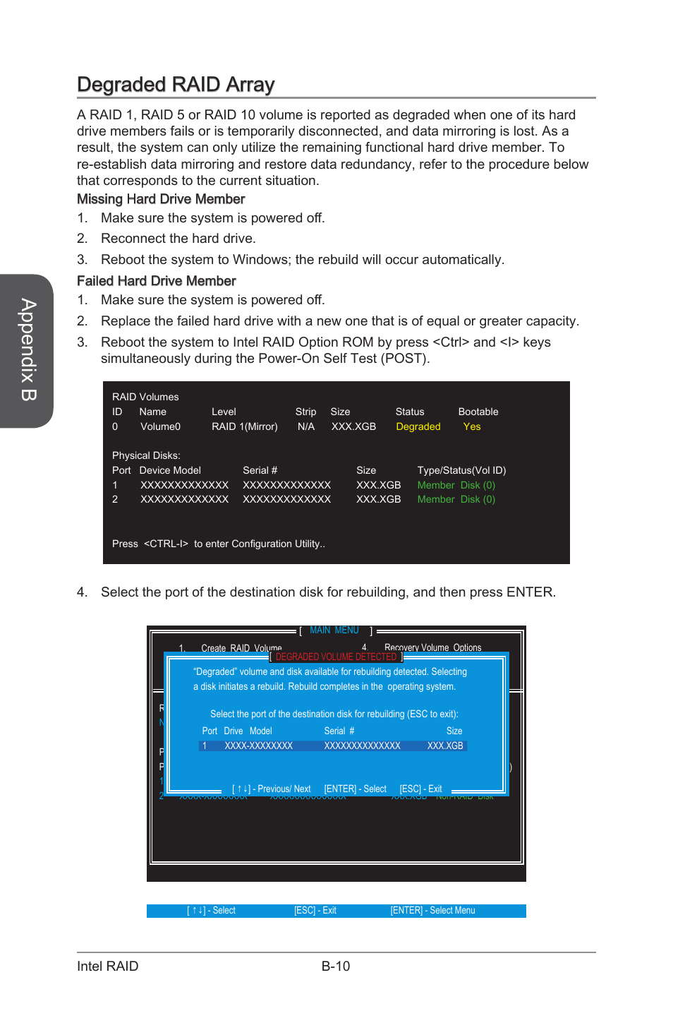 Appendix b, Degraded raid array | MSI Z97 PC MATE User Manual | Page 98 / 102