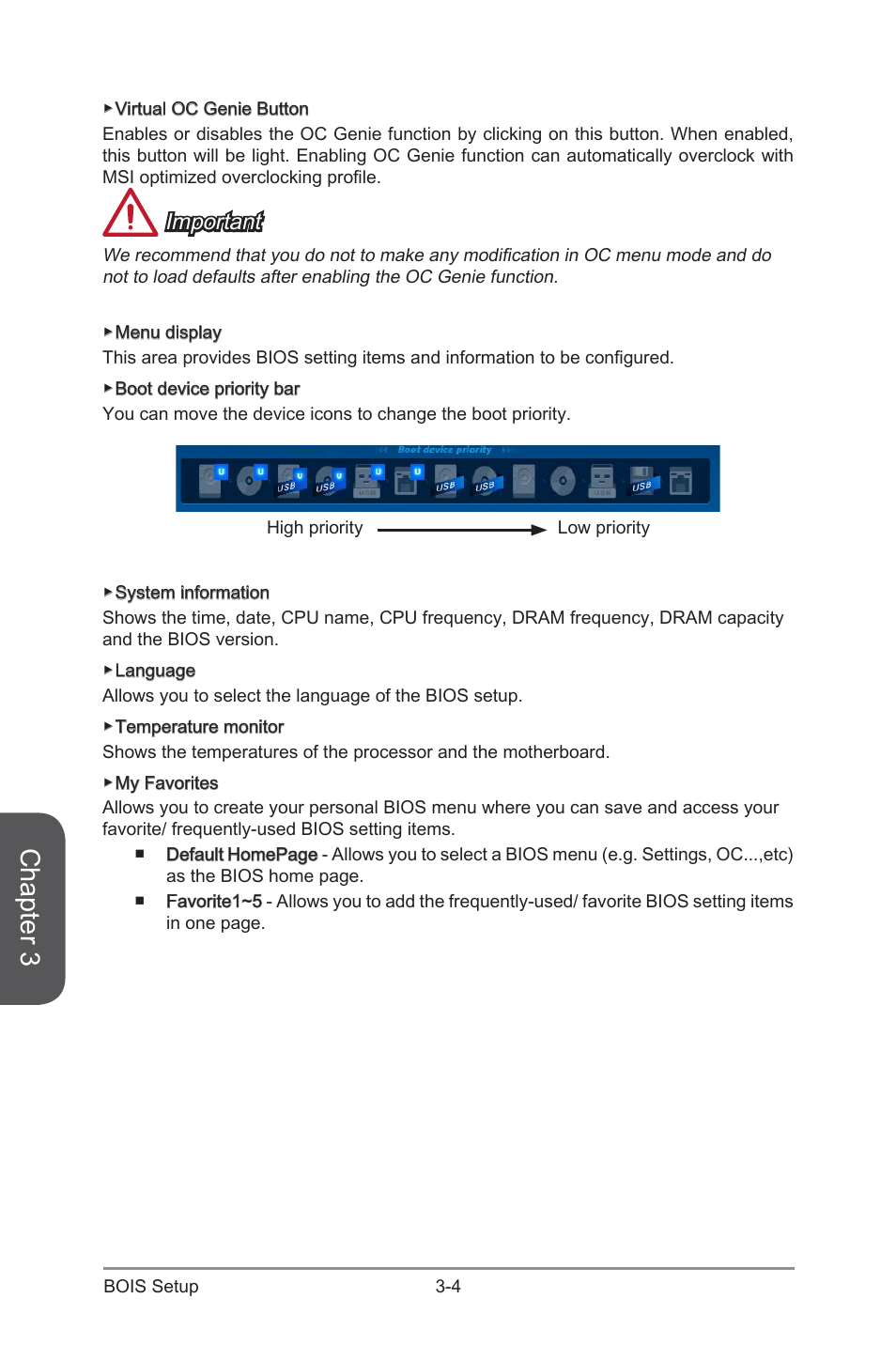 Chapter 3, Important | MSI H97M-G43 User Manual | Page 62 / 108